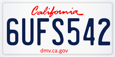 CA license plate 6UFS542
