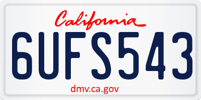 CA license plate 6UFS543