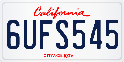 CA license plate 6UFS545