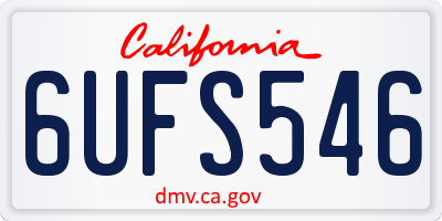 CA license plate 6UFS546