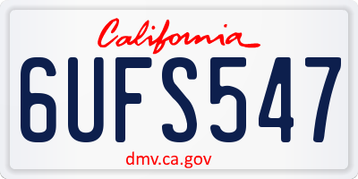 CA license plate 6UFS547