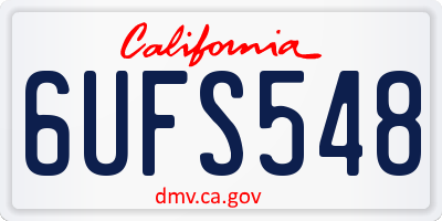 CA license plate 6UFS548