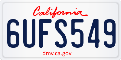 CA license plate 6UFS549
