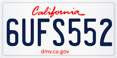 CA license plate 6UFS552