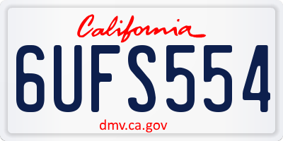 CA license plate 6UFS554