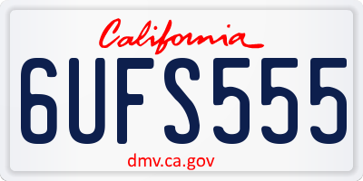 CA license plate 6UFS555
