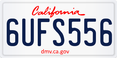 CA license plate 6UFS556