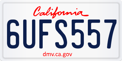 CA license plate 6UFS557