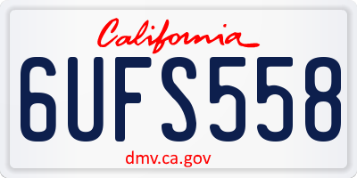CA license plate 6UFS558