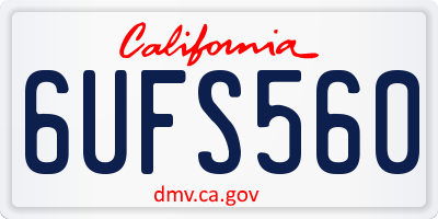 CA license plate 6UFS560