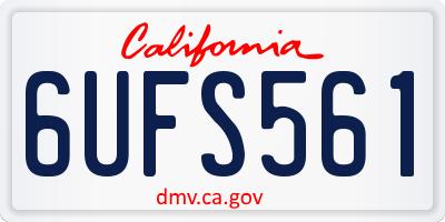 CA license plate 6UFS561