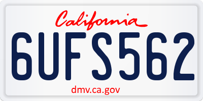 CA license plate 6UFS562