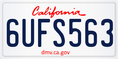 CA license plate 6UFS563