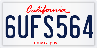 CA license plate 6UFS564