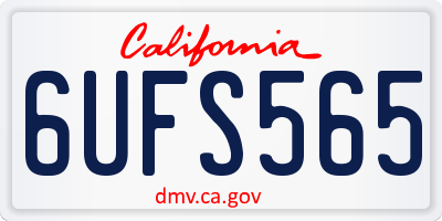 CA license plate 6UFS565