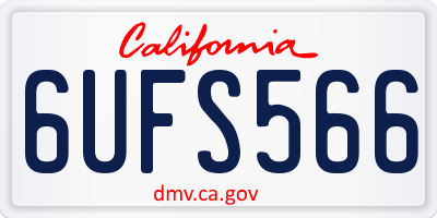 CA license plate 6UFS566