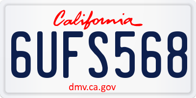 CA license plate 6UFS568