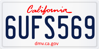 CA license plate 6UFS569