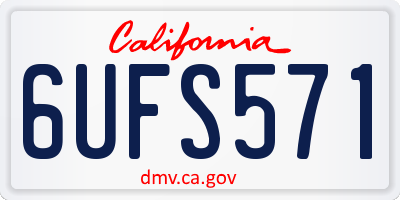 CA license plate 6UFS571