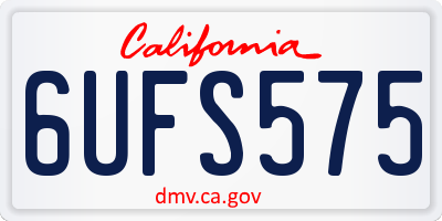 CA license plate 6UFS575