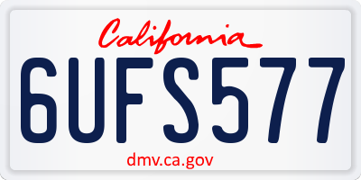 CA license plate 6UFS577