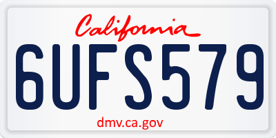 CA license plate 6UFS579