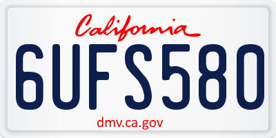 CA license plate 6UFS580