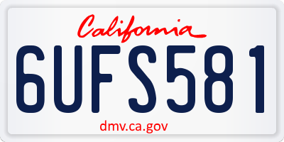 CA license plate 6UFS581