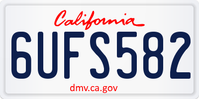 CA license plate 6UFS582
