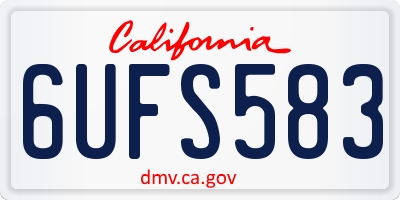 CA license plate 6UFS583