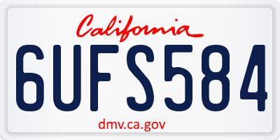 CA license plate 6UFS584