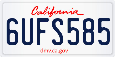 CA license plate 6UFS585
