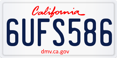 CA license plate 6UFS586