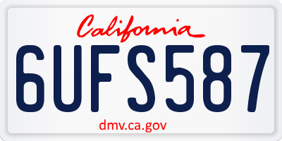 CA license plate 6UFS587