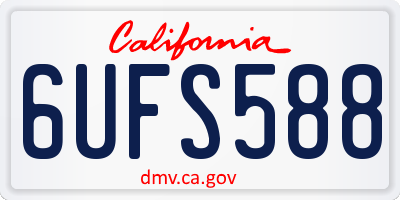 CA license plate 6UFS588