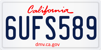 CA license plate 6UFS589