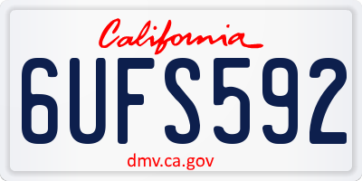 CA license plate 6UFS592