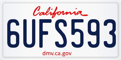 CA license plate 6UFS593