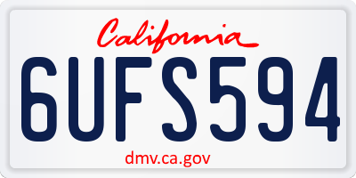 CA license plate 6UFS594