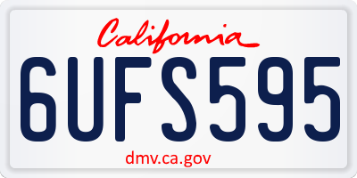 CA license plate 6UFS595