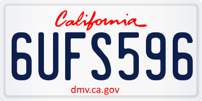 CA license plate 6UFS596