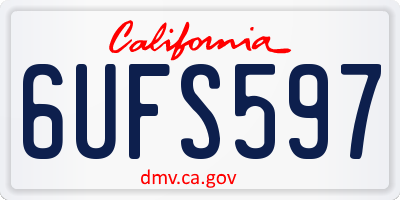 CA license plate 6UFS597