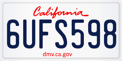 CA license plate 6UFS598