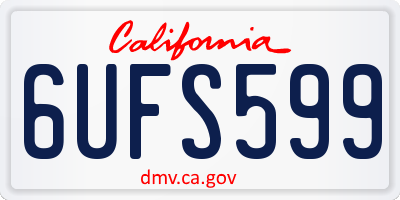 CA license plate 6UFS599