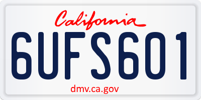 CA license plate 6UFS601