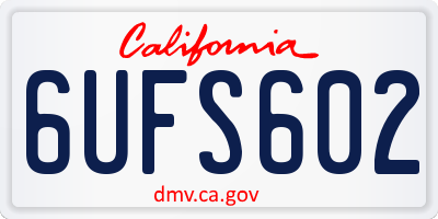 CA license plate 6UFS602