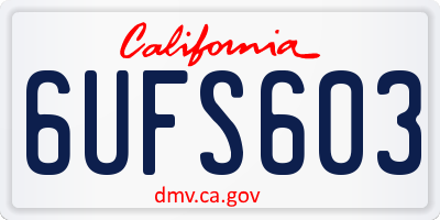 CA license plate 6UFS603