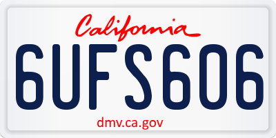 CA license plate 6UFS606