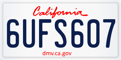 CA license plate 6UFS607