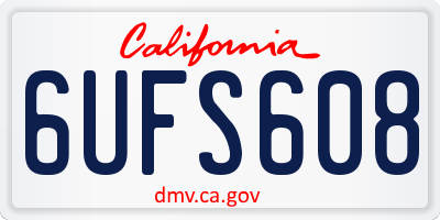 CA license plate 6UFS608